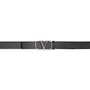 Valentino Garavani Black VLogo Belt  - 0NO NERO - Size: cm 95 - male