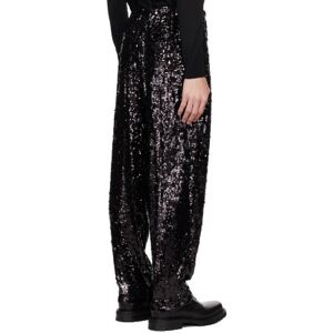 Dries Van Noten Black Sequin Trousers  - 900 BLACK - Size: IT 52 - male