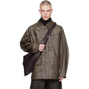 LEMAIRE Brown Water-Repellent Rain Jacket  - BR501 DARK TOBACCO - Size: IT 52 - male