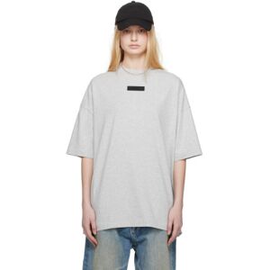 Fear of God ESSENTIALS Gray Crewneck T-Shirt  - Light Heather Grey - Size: Extra Small - female