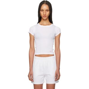 Alexander Wang White Ribbed T-Shirt  - 100 White - Size: Extra Small - female