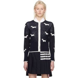 Thom Browne Navy Hector Cardigan  - 415 Navy - Size: IT 44 - female