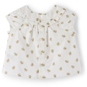 Bonpoint Baby White Cotton Printed T-Shirt  - 534C Fl Jaune Soleil - Size: 6M