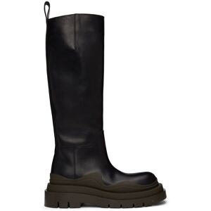 Bottega Veneta Black & Green Tire Tall Boots  - 1291 Black Cp Cp - Size: 38