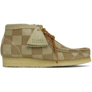 Clarks Originals Beige & Taupe Wallabee Boots  - Maple Check - Size: US 6 - female