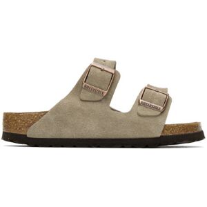 Birkenstock Taupe Narrow Arizona Soft Footbed Sandals  - Taupe - Size: IT 42 - female