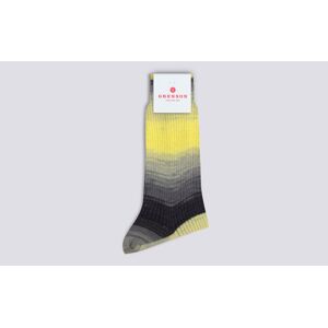 Grenson Grenson WoMen's Rainbow Sock Rainbow Sock in Black Yellow Cotton  - Black Mix - Size: Medium