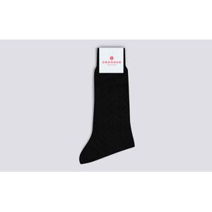 Grenson Grenson WoMen's Textured Sock Textured Sock in Black Cotton Mix  - Black - Size: Medium
