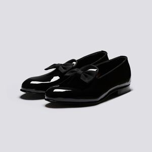 Grenson Grenson Men's Dress Slipper Slip On Shoes in Black Patent  - Black - Size: 9