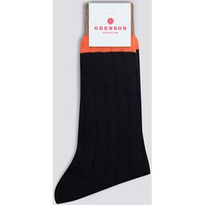 Grenson Grenson Men's Top Stripe Sock Navy 100% Cotton  - Navy - Size: Large