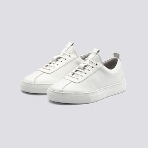Grenson Grenson WoMen's Sneaker 1 Womens Oxford Sneaker in White Calf Leather with a White Rubber Sole  - White - Size: 3