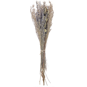 Beliani Dried Flower Bouquet Violet and Green Natural Dried Flowers 70 cm Wrapped in Brown Paper Natural Table Decoration Material:Dried Flowers Size:6x70x20