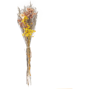 Beliani Dried Flower Bouquet Orange and Yellow Natural Dried Flowers 65 cm Wrapped in Brown Paper Natural Table Decoration Material:Dried Flowers Size:7x65x15