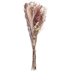 Beliani Dried Flower Bouqet Pink Natural Dried Flowers 50 cm Wrapped in Brown Paper Natural Table Decoration Material:Dried Flowers Size:5x50x15