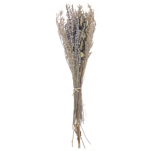 Beliani Dried Flower Bouquet Violet and Green Natural Dried Flowers 70 cm Wrapped in Brown Paper Natural Table Decoration Material:Dried Flowers Size:6x70x20