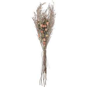 Beliani Dried Flower Bouquet Orange and Green Natural Dried Flowers 65 cm Wrapped in Brown Paper Natural Table Decoration Material:Dried Flowers Size:6x65x15