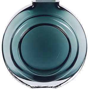 Beliani Flower Vase Turquoise Glass 27 cm Decorative Round Shape Tabletop Home Decoration Modern Design Material:Glass Size:6x27x16