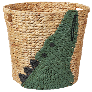 Beliani Wicker Crocodile Basket Natural Water Hyacinth Woven Toy Hamper Child's Room Accessory Material:Water Hyacinth Size:45x41x45
