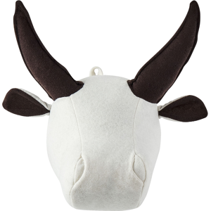 Beliani Plush Animal Head Wall Decor White Cotton Bull Head Kid's Room Toy Decoration Accessory Material:Felt Size:18x24x22