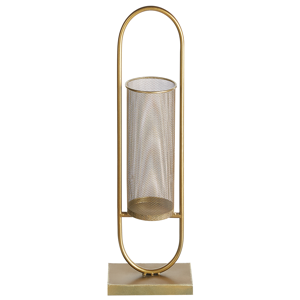 Beliani Candle Holder Gold Metal 73 cm Glamour Accent Piece Decoration  Material:Iron Size:13x73x20