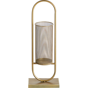 Beliani Candle Holder Gold Metal 53 cm Glamour Accent Piece Decoration Living Room Bedroom Décor Material:Iron Size:11x53x18