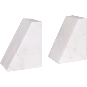 Beliani Set of 2 Bookends White Marble Minimalist Boho Home Decorations Book Holders Material:Marble Size:10x12x7