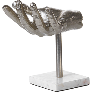 Beliani Home Decoration Silver Aluminum Hand Shaped Table Decor Figurine Modern Industrial Design Material:Aluminium Size:16x19x9