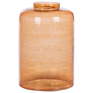 Beliani Floor Vase Orange Glass Coloured Tinted Transparent Decorative Glass Home Accessory Material:Glass Size:26x41x26