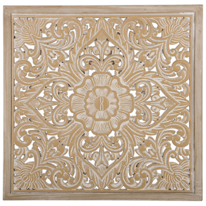 Beliani Wall Decor Light Wood 60 x 60 cm Square Oriental Material:MDF Size:60x60x60