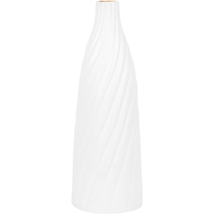 Beliani Decorative Vase White 45 cm Terracotta Minimalist Modern Scandinavian Decor Material:Terracotta Size:17x45x17