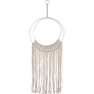 Beliani Wall Hanging Macramé Natural Cream Beige Art Boho Material:Cotton Size:2x136x50