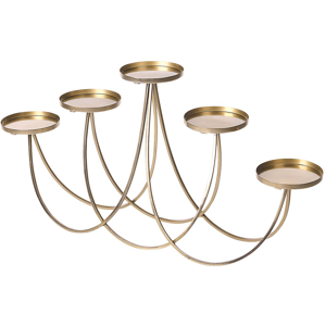 Beliani Metal Candle Holder Gold 5 Candles Glamour Modern Candelabra  Material:Iron Size:13x38x77