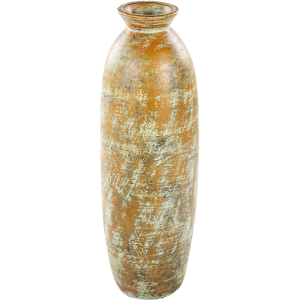 Beliani Decorative Vase GMulticolour Terracotta Earthenware Faux Aged Distressed Finish Natural Style For Dried Flowers  Material:Terracotta Size:15x53x15