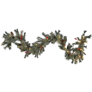 Beliani Artificial Christmas Garland Green Synthetic Material 180 cm with LED Lights Adjustable Twigs Material:Synthetic Material Size:10x20x180