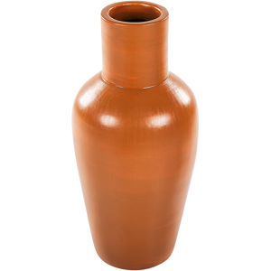 Beliani Decorative Vase Orange Terracotta Earthenware Handmade Natural Style For Dried Flowers  Material:Terracotta Size:20x37x20