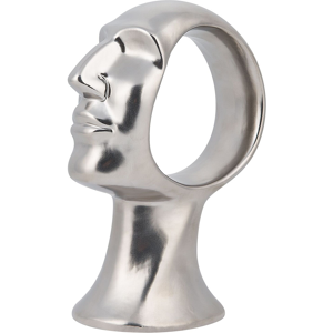 Beliani Decorative Figurine Silver Ceramic Head Statuette Glamour Style Decor Accessories Material:Ceramic Size:17x24x12