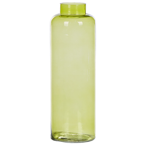 Beliani Vase Green Glass Coloured Tinted Transparent Decorative Glass Home Accessory Material:Glass Size:11x33x11