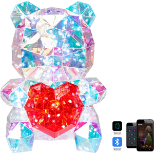 Beliani Smart LED Decoration Multicolour Teddy Bear Iridescent Holographic RGB with App USB Powdered  Material:Synthetic Material Size:23x30x23