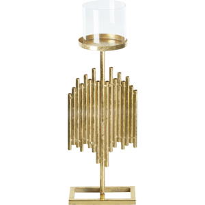 Beliani Candle Holder Gold Metal Glass Shade 53 cm Modern Accent Piece Decoration  Material:Metal Size:13x53x18