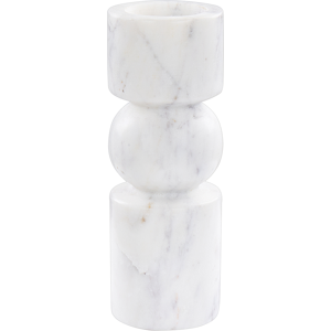 Beliani Candle Holders White Marble 20 cm Irregular Shape Minimalist Boho Candlesticks Decoration Material:Marble Size:7x20x7