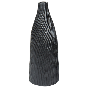 Beliani Decorative Vase Black 50 cm Terracotta  Minimalist Modern Scandinavian Decor Material:Terracotta Size:17x50x17