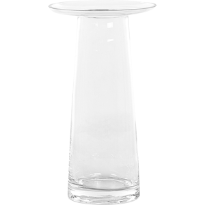 Beliani Flower Vase Transparent Glass 26 cm Decorative Round Shape Tabletop Home Decoration Modern Design Material:Glass Size:14x26x14