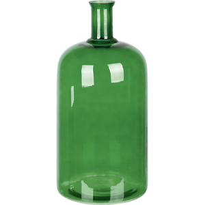 Beliani Flower Vase Emerald Green Glass 45 cm Handmade Decorative Bottle Shape Tabletop Home Decoration Modern Design Material:Glass Size:21x45x21