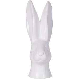 Beliani Decorative Figurine White Ceramic Small 26 cm Bunny Head Easter Accent Piece Living Room Decor Material:Ceramic Size:12x26x9