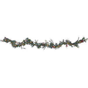 Beliani Christmas Garland Green Synthetic Material Artificial 270 cm Pre Lit with LED lights Seasonal Decor Winter Holiday Greenery Material:Synthetic Material Size:13x13x270