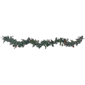 Beliani Christmas Garland Green Synthetic Material 270 cm Pre Lit with LED lights Seasonal Decor Winter Holiday Greenery Material:PVC Size:12x12x270