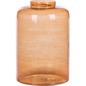 Beliani Floor Vase Orange Glass Coloured Tinted Transparent Decorative Glass Home Accessory Material:Glass Size:26x41x26