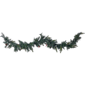 Beliani Christmas Garland Green Synthetic Material 180 cm Pre Lit with LED lights Seasonal Decor Winter Holiday Greenery Material:PVC Size:12x12x180