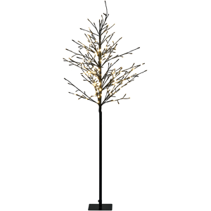 Beliani Outdoor LED Decoration Black Metal Christmas Tree Seasonal Home Garden Décor with Lights Material:Iron Size:45x150x45