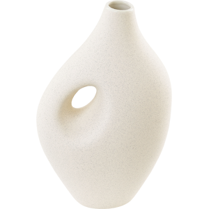 Beliani Flower Vase White Porcelain 32 cm Decorative Handmade Tabletop Home Accessory Decoration Modern Design Material:Porcelain Size:10x32x20